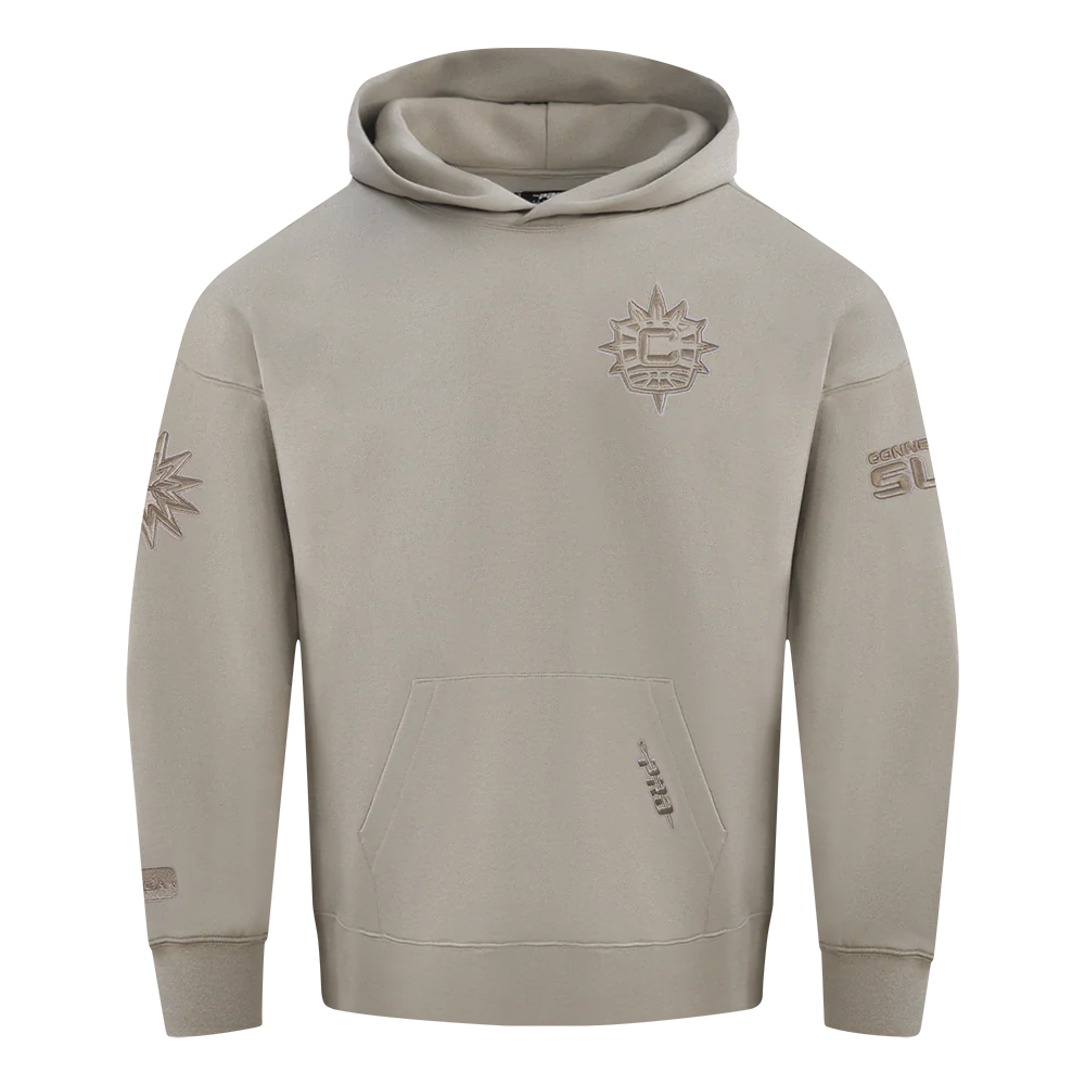WNBA CONNECTICUT SUN NEUTRAL MEN'S DROP SHOULDER FLEECE PULLOVER HOODIE