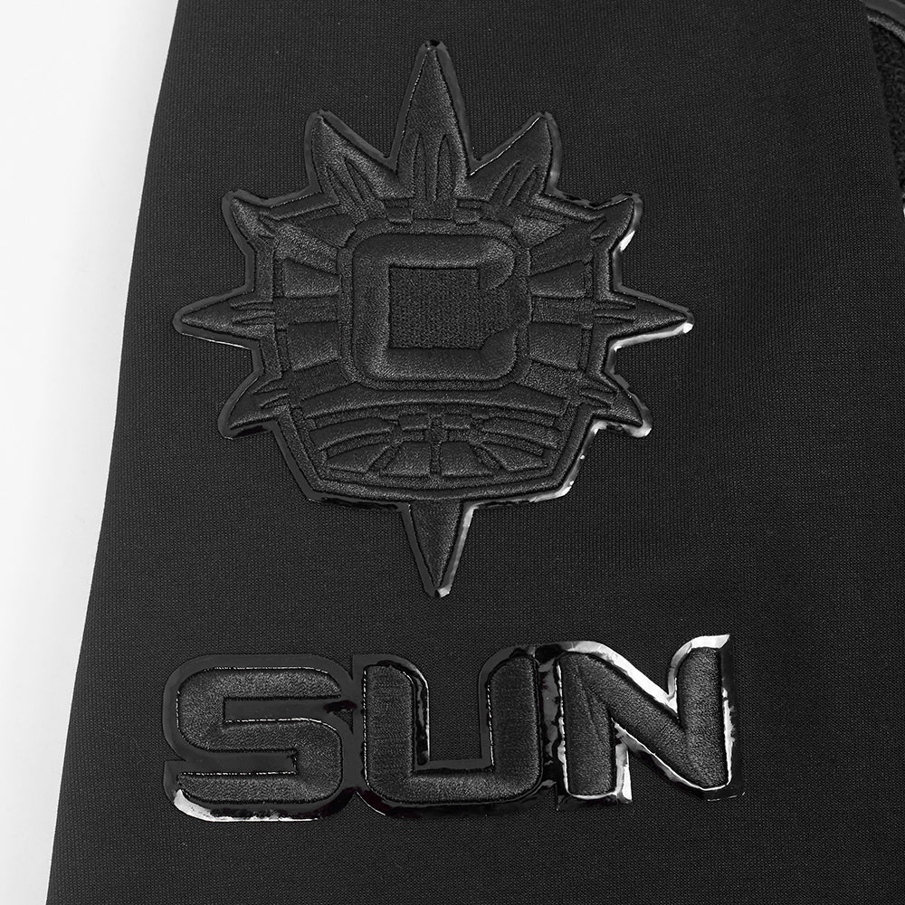 WNBA CONNECTICUT SUN TRIPLE BLACK MEN'S DOUBLE KNIT PULLOVER HOODIE