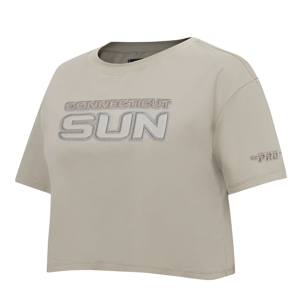 WNBA CONNECTICUT SUN NEUTRAL WOMEN'S SINGLE JERSEY BOXY TEE