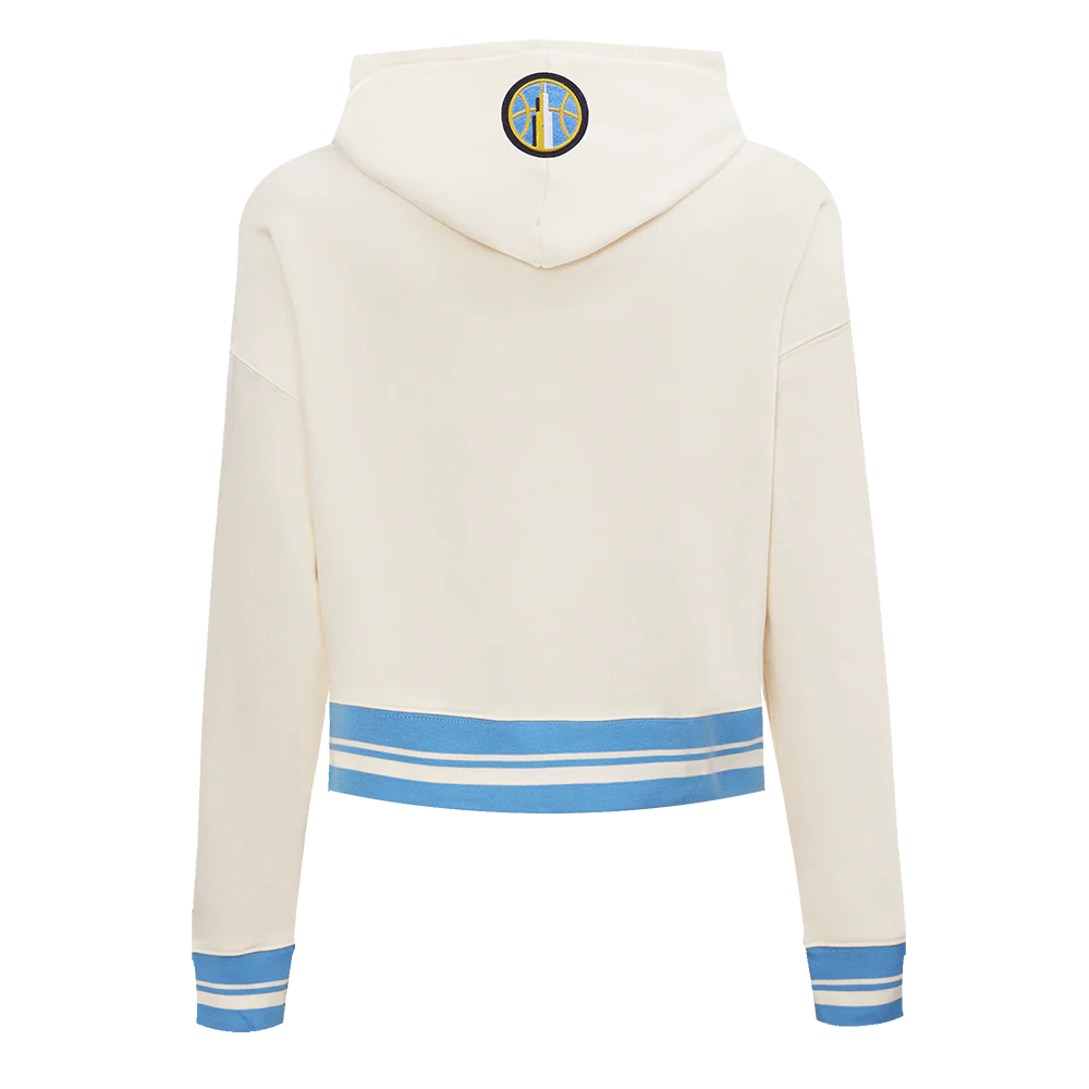 WNBA CHICAGO SKY RETRO CLASSICS WOMEN'S RIB FLEECE CROPPED PULLOVER HOODIE