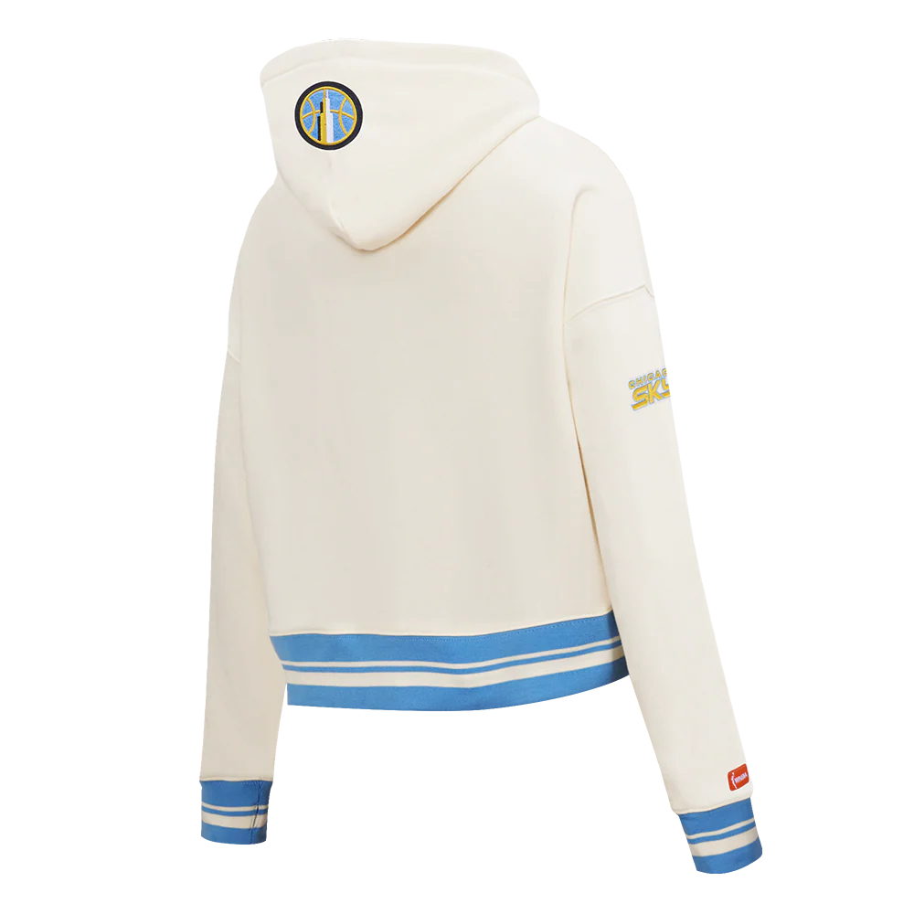 WNBA CHICAGO SKY RETRO CLASSICS WOMEN'S RIB FLEECE CROPPED PULLOVER HOODIE