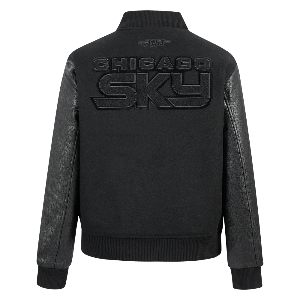 WNBA CHICAGO SKY TRIPLE BLACK WOMEN'S RIB WOOL VARSITY JACKET
