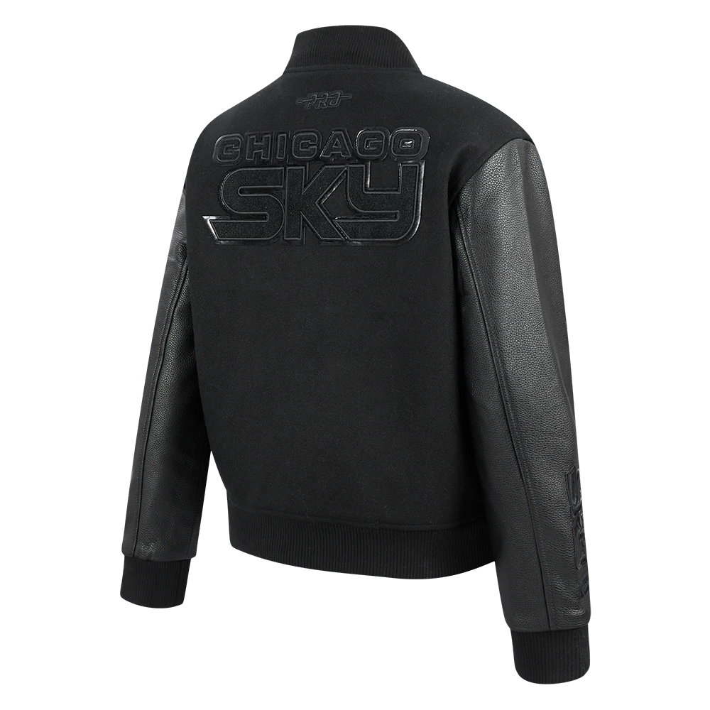 WNBA CHICAGO SKY TRIPLE BLACK WOMEN'S RIB WOOL VARSITY JACKET