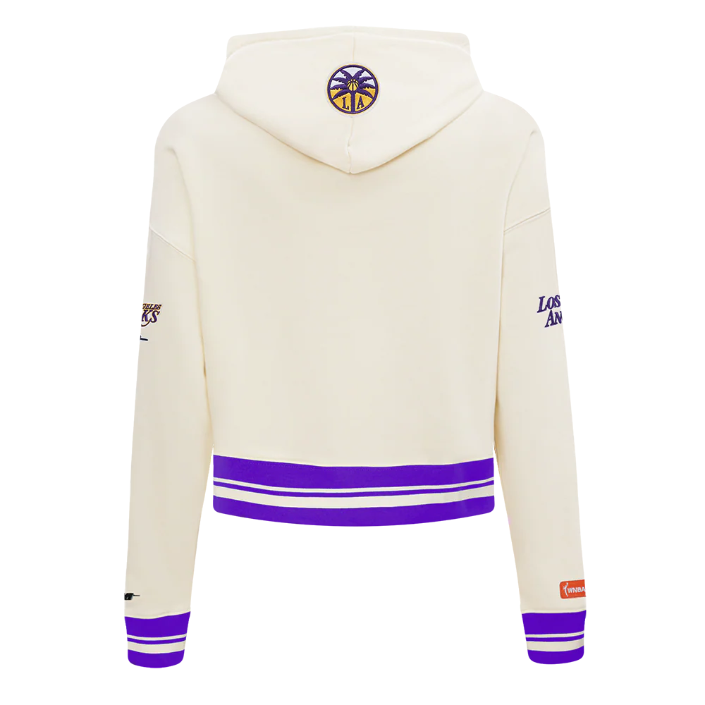 WNBA LOS ANGELES SPARKS RETRO CLASSICS WOMEN'S RIB FLEECE CROPPED PULLOVER HOODIE