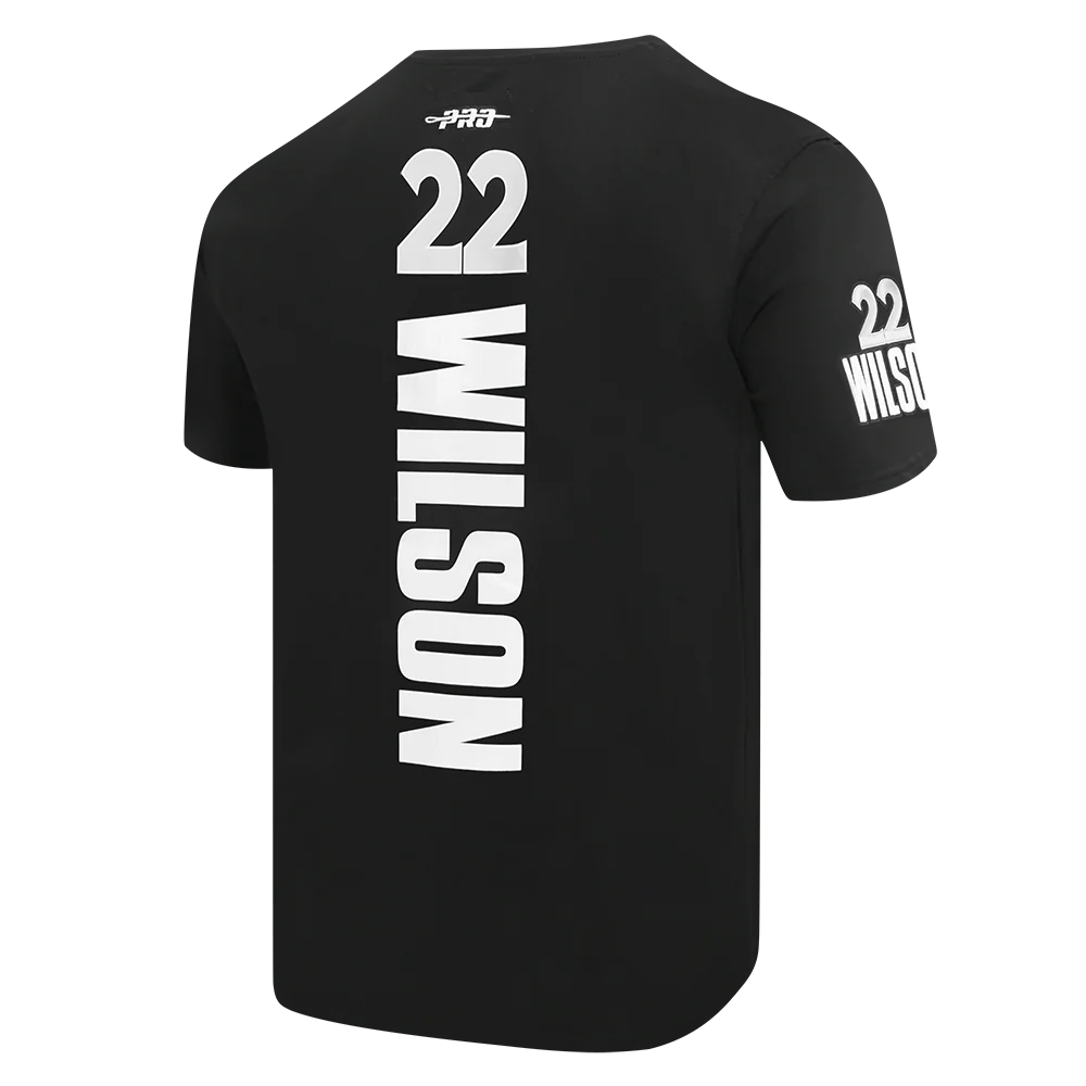 WNBA LAS VEGAS ACES A'JA WILSON #22 CLASSIC PLAYER NAME AND NUMBER MEN'S SINGLE JERSEY TEE