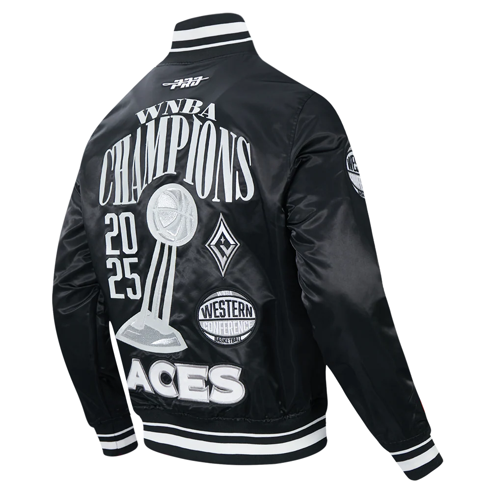 LAS VEGAS ACES WNBA FINALS 2025 PRO SATIN MEN'S RIB JACKET