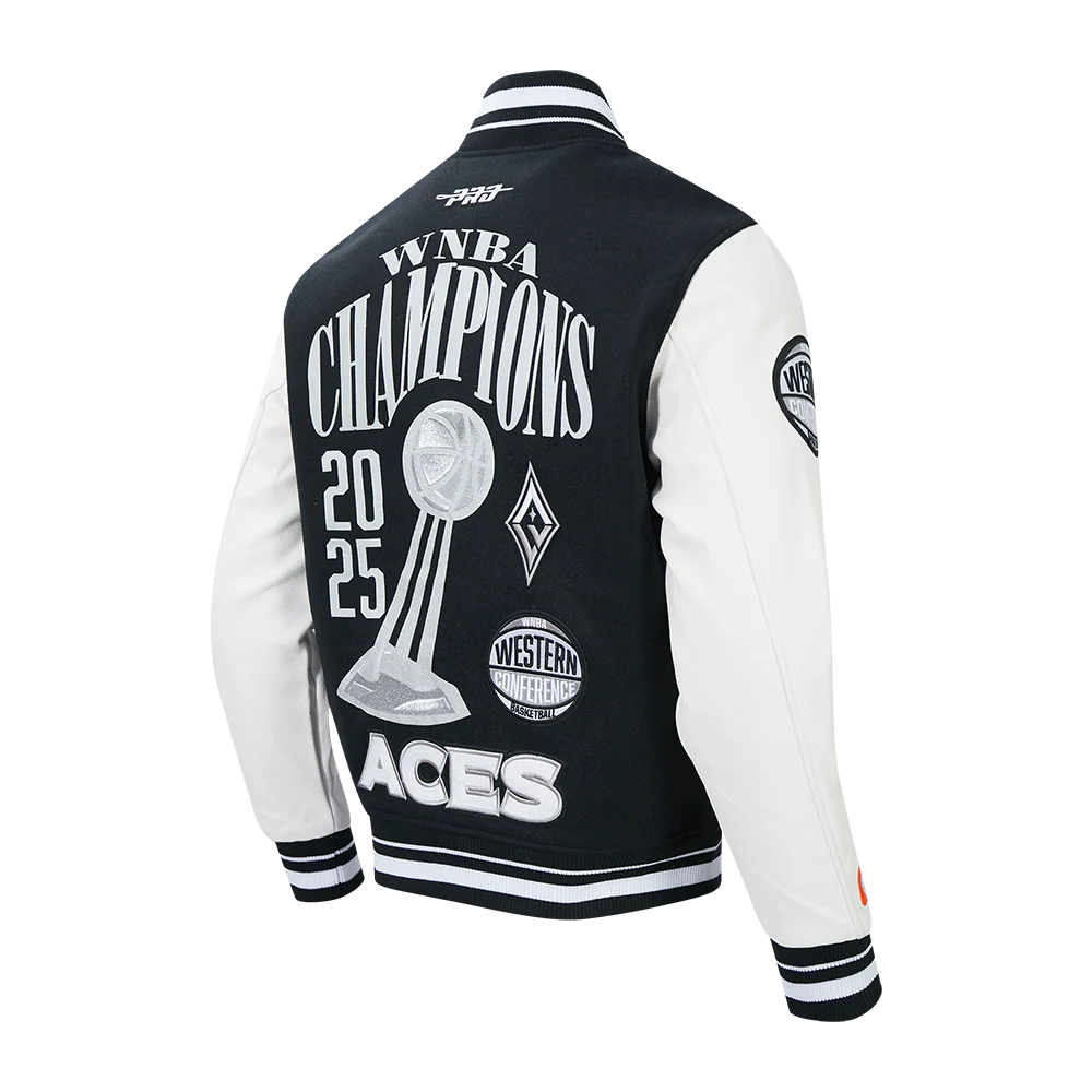 LAS VEGAS ACES WNBA FINALS 2025 MEN'S RIB WOOL VARSITY JACKET