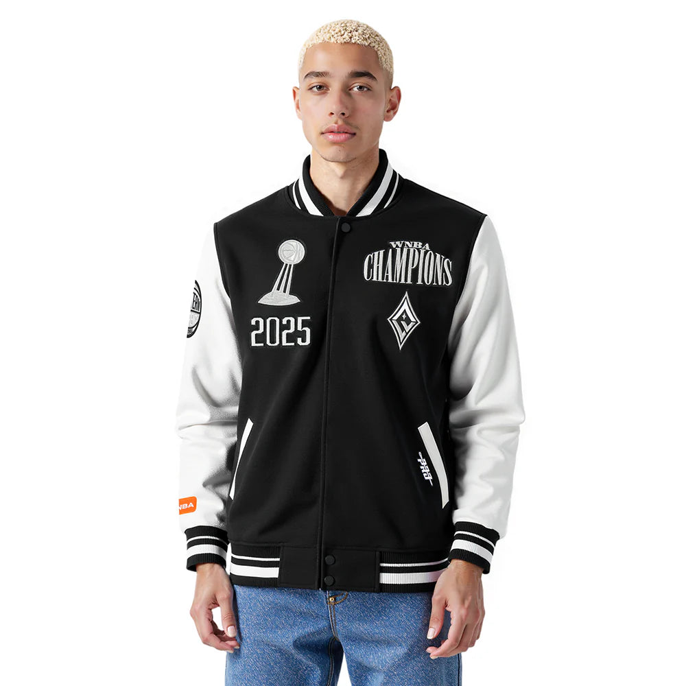 LAS VEGAS ACES WNBA FINALS 2025 MEN'S RIB WOOL VARSITY JACKET