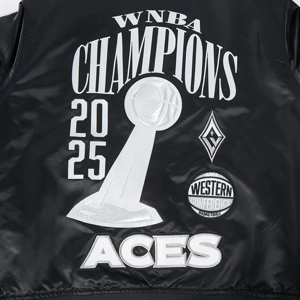 LAS VEGAS ACES WNBA FINALS 2025 WOMEN'S RIB SATIN JACKET