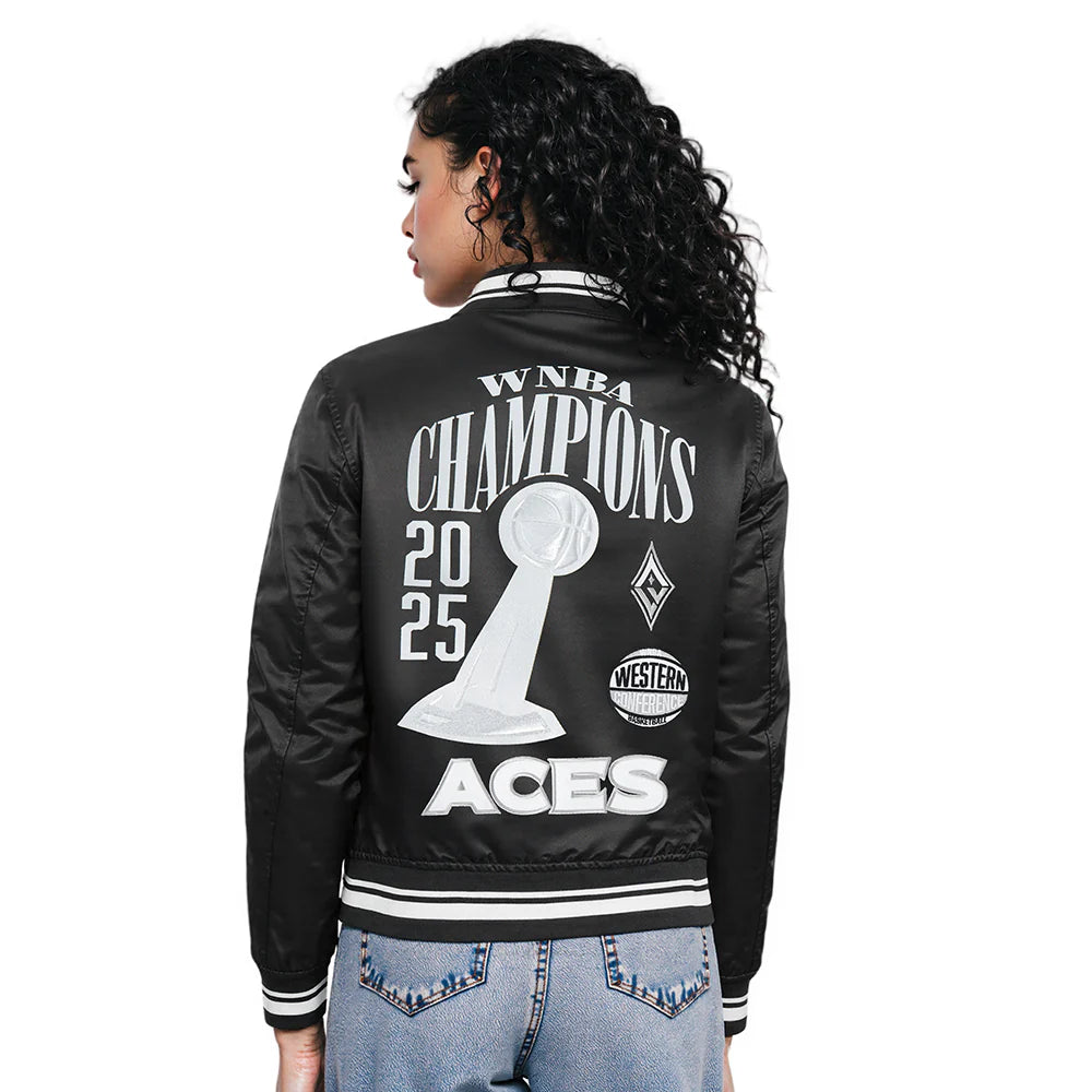 LAS VEGAS ACES WNBA FINALS 2025 WOMEN'S RIB SATIN JACKET