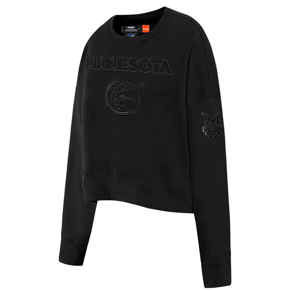 WNBA MINNESOTA LYNX TRIPLE BLACK WOMEN'S FLEECE CREWNECK