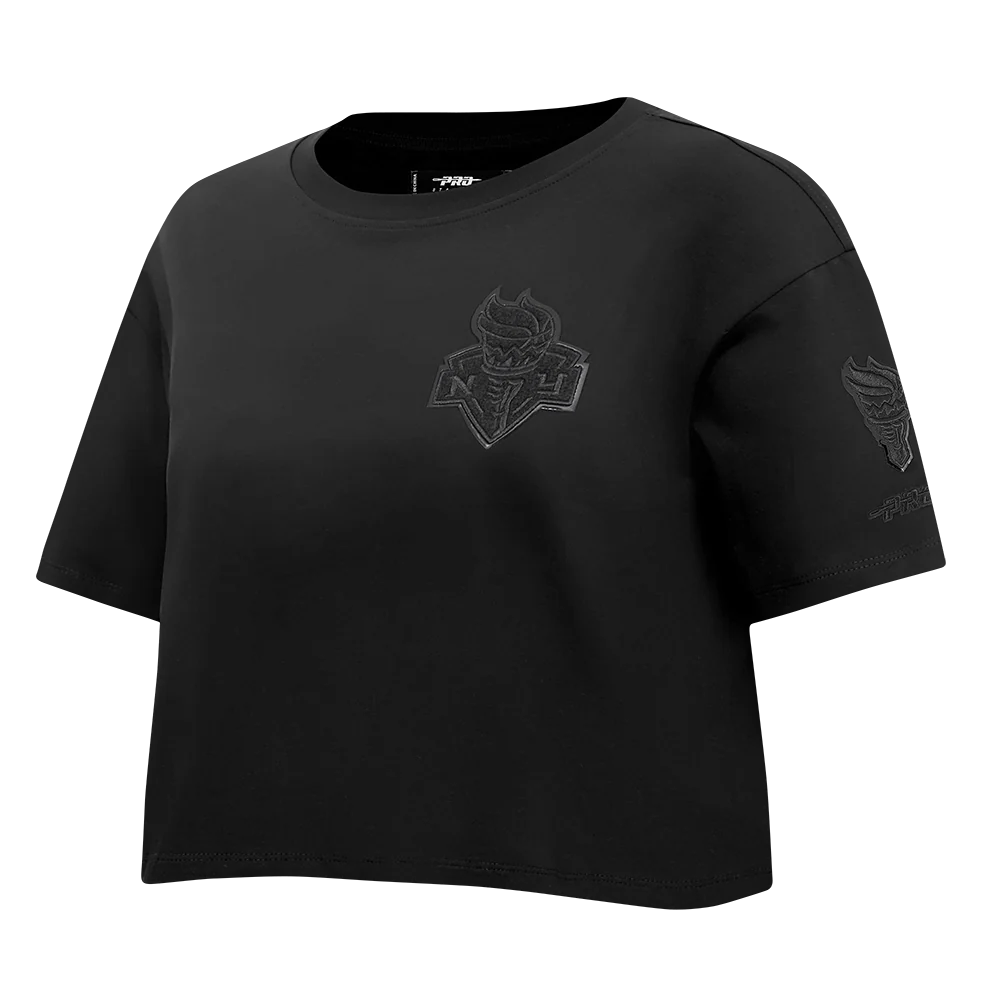 WNBA NEW YORK LIBERTY TRIPLE BLACK WOMEN'S SINGLE JERSEY BOXY TEE