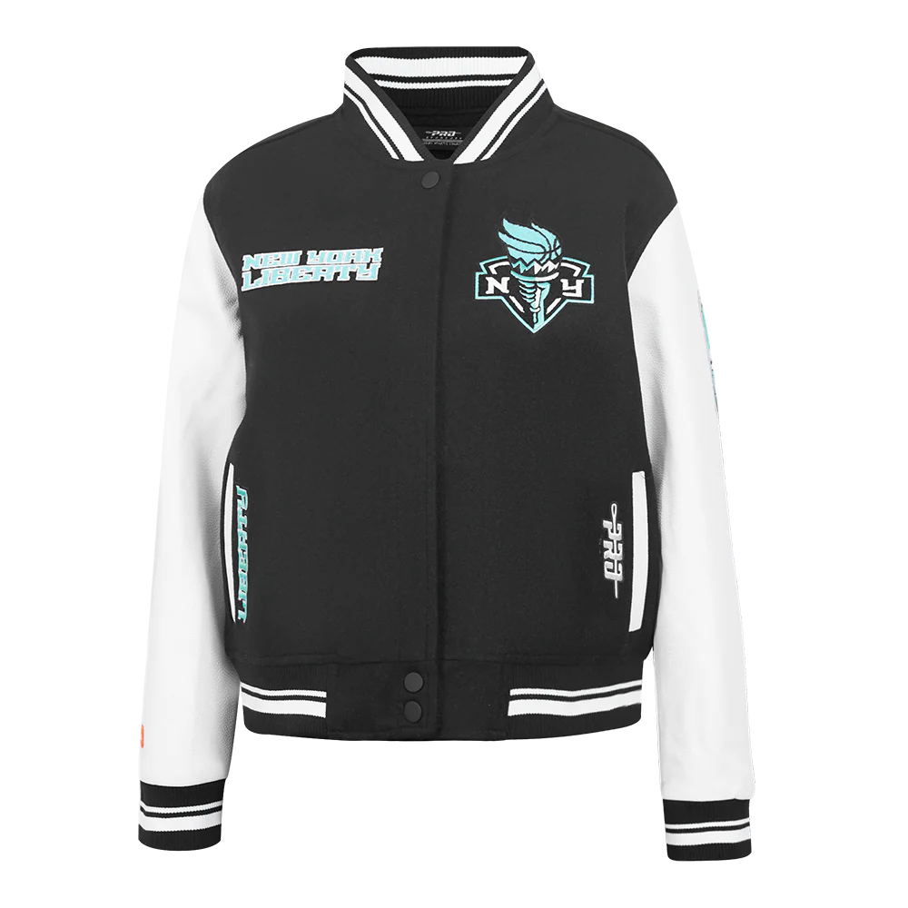 WNBA NEW YORK LIBERTY RETRO CLASSICS WOMEN'S RIB WOOL VARSITY JACKET