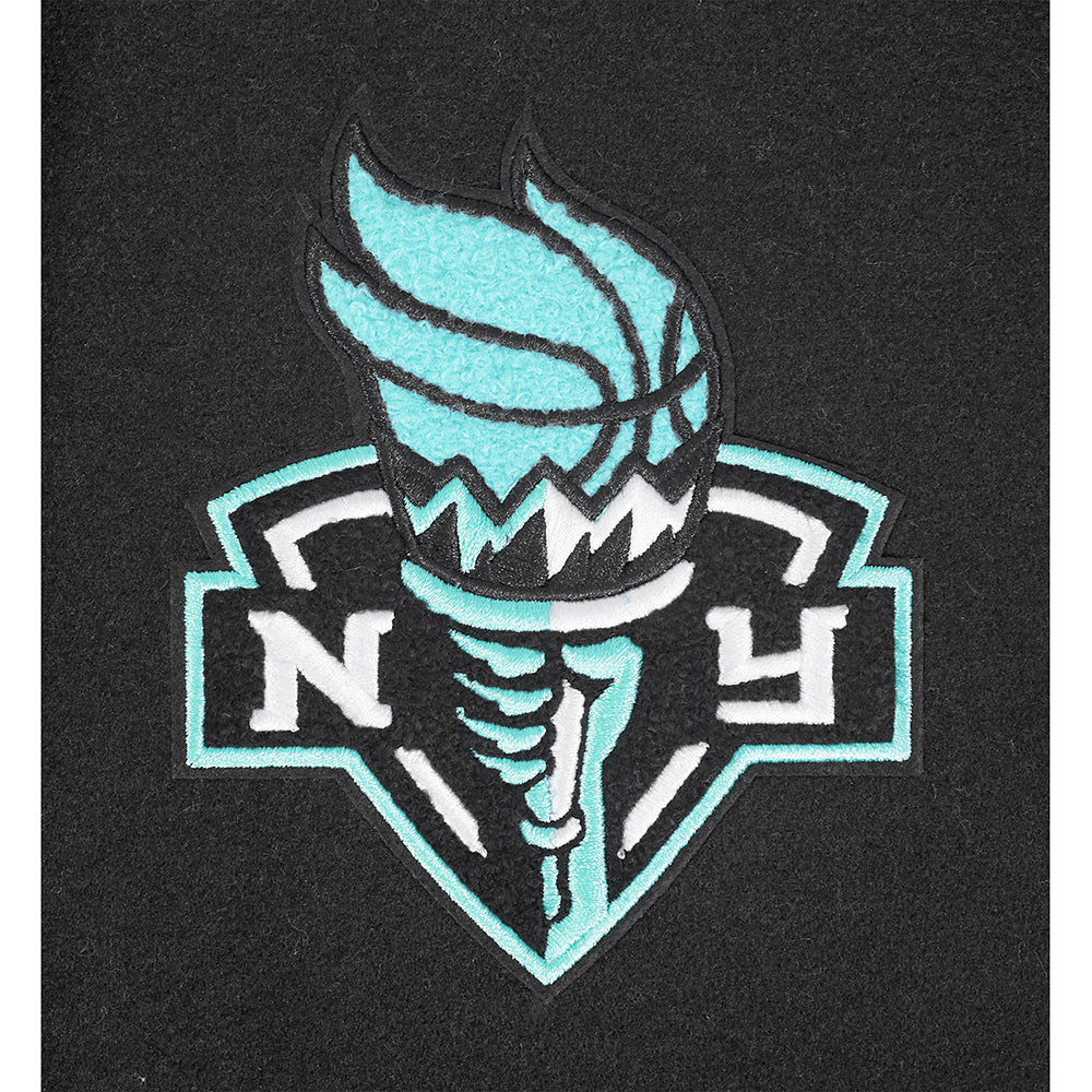 WNBA NEW YORK LIBERTY RETRO CLASSICS WOMEN'S RIB WOOL VARSITY JACKET