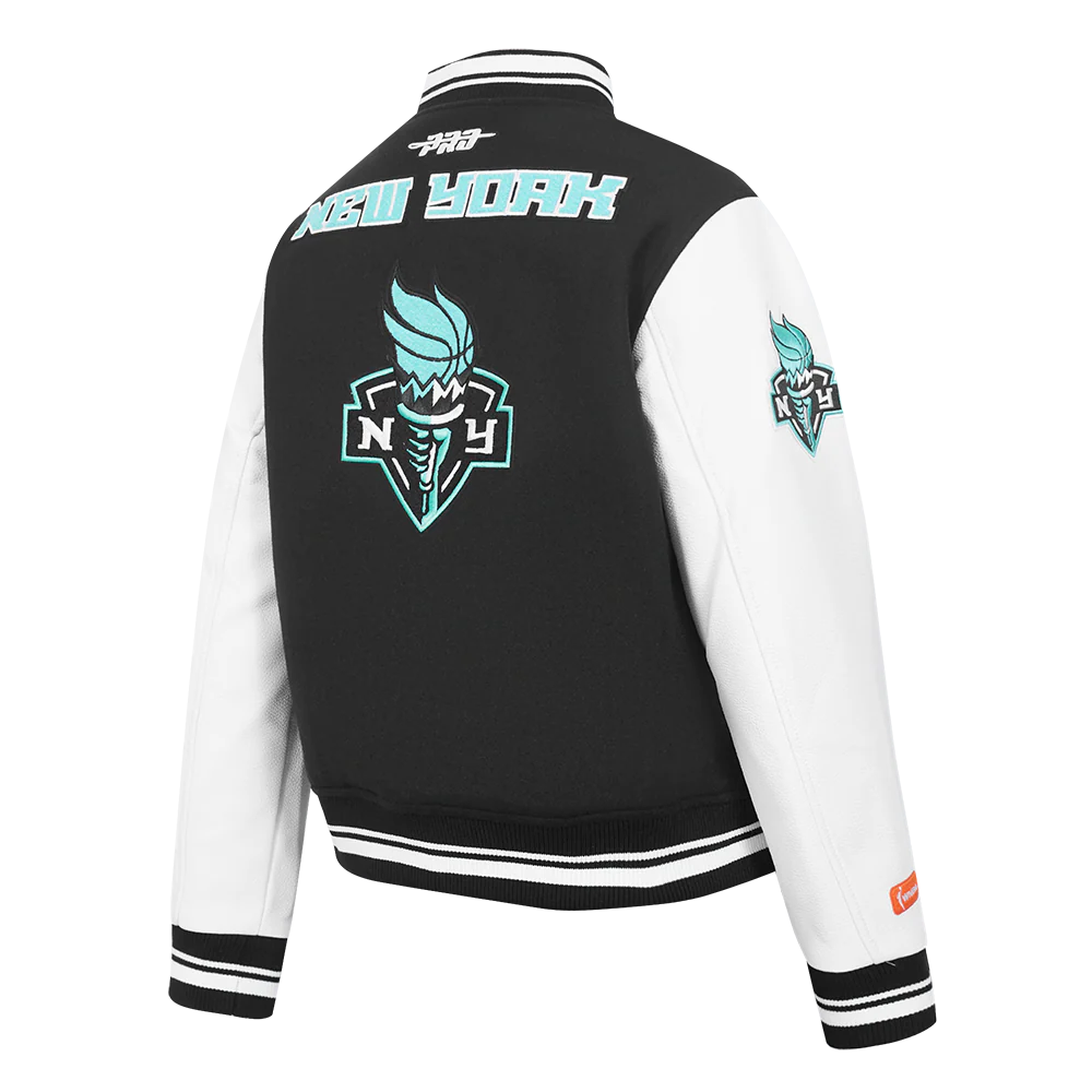 WNBA NEW YORK LIBERTY RETRO CLASSICS WOMEN'S RIB WOOL VARSITY JACKET