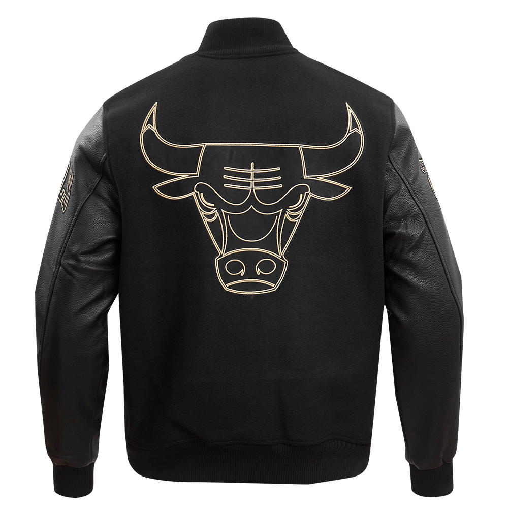 Chicago Bulls Black & Gold Wool Varsity Jacket