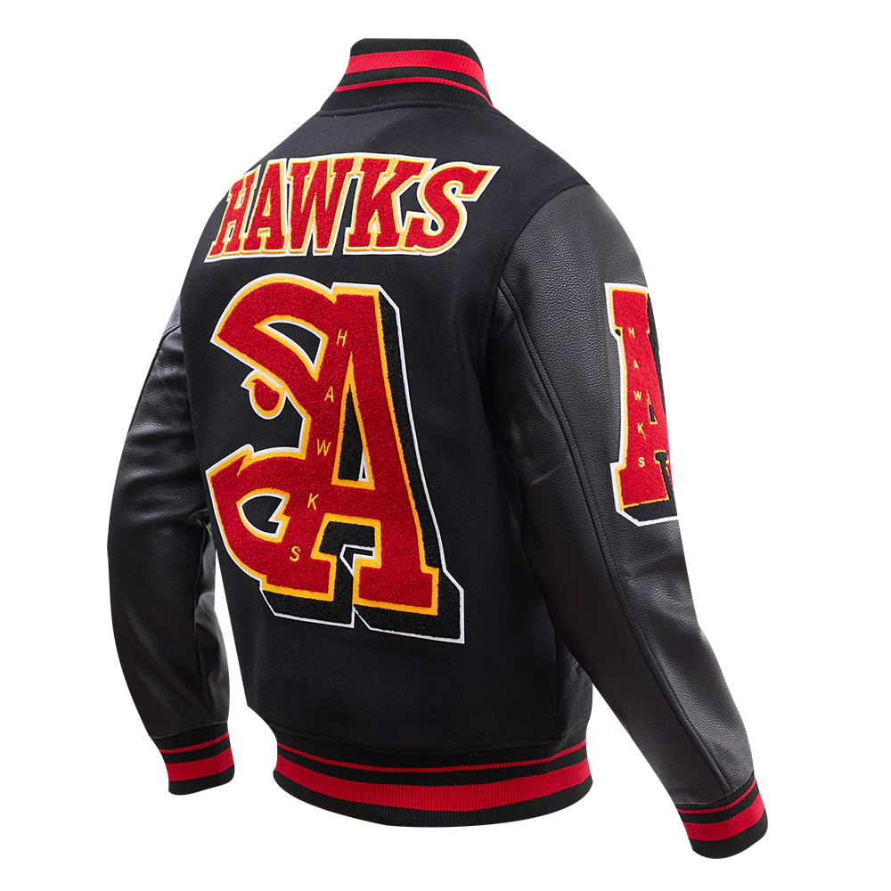 NBA ATLANTA HAWKS MASHUP MEN'S RIB WOOL VARSITY JACKET