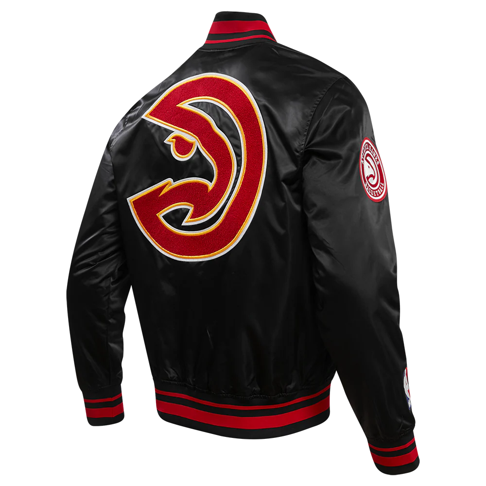 NBA ATLANTA HAWKS RETRO CLASSIC MEN'S RIB SATIN JACKET