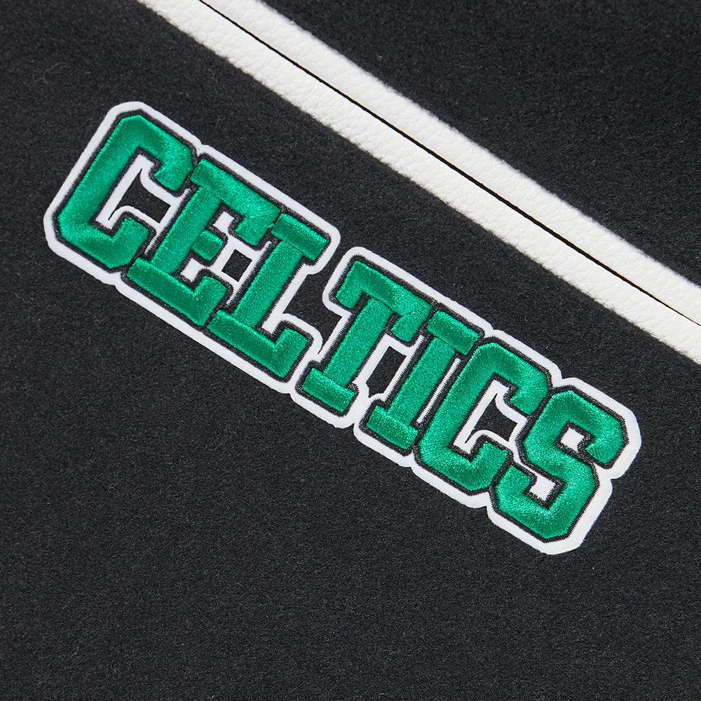 NBA BOSTON CELTICS TEAM PENNANTS MEN'S RIB WOOL VARSITY JACKET