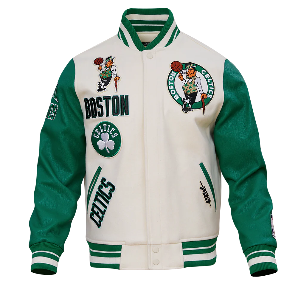 NBA BOSTON CELTICS RETRO CLASSIC MEN'S RIB WOOL VARSITY JACKET