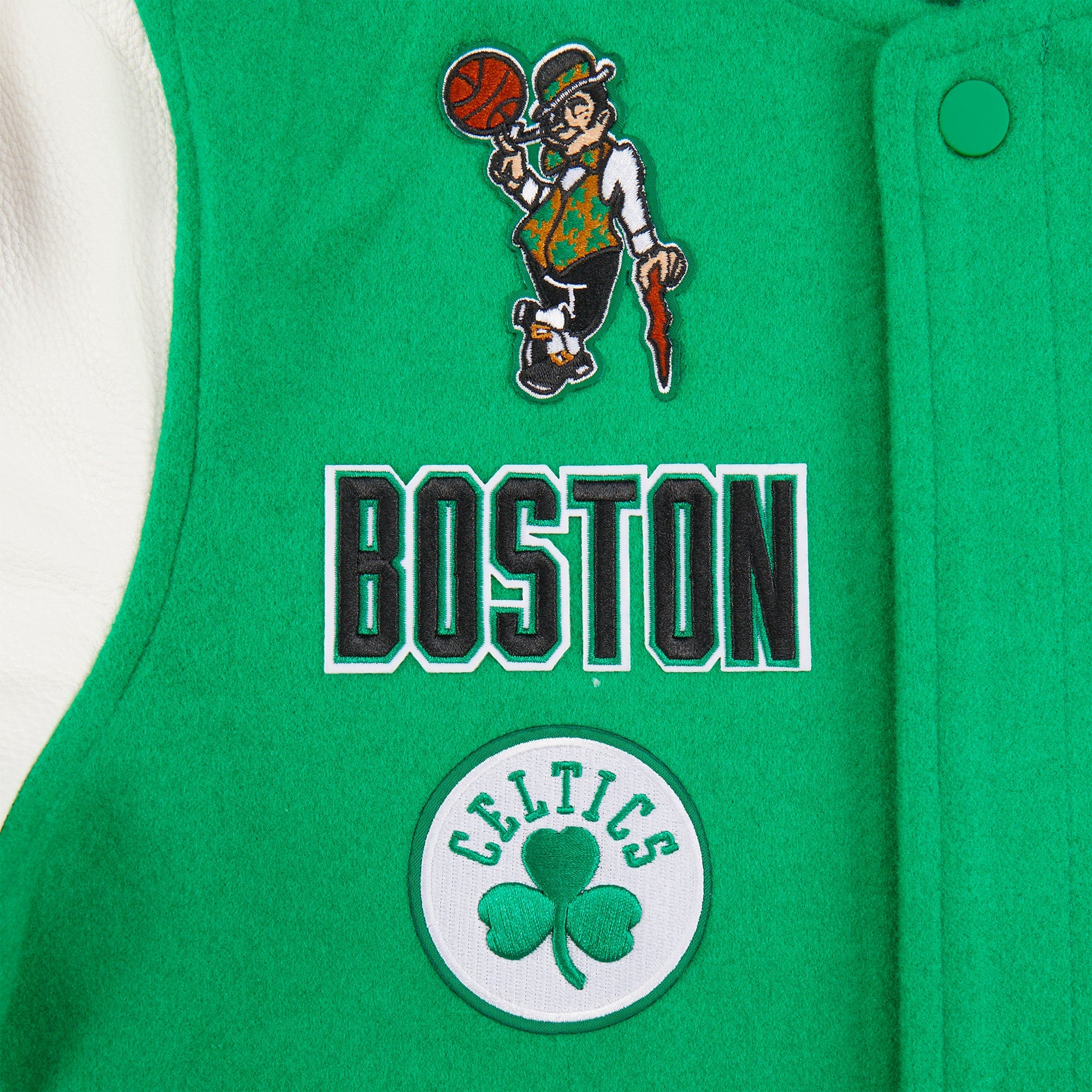 NBA BOSTON CELTICS RETRO CLASSIC BIG BOYS RIB WOOL VARSITY JACKET