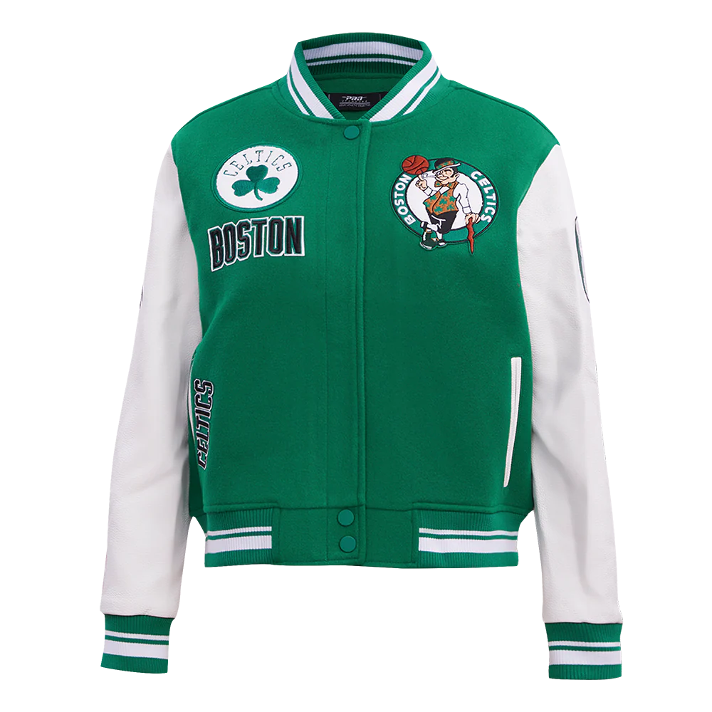 NBA BOSTON CELTICS RETRO CLASSIC WOMEN'S RIB WOOL VARSITY JACKET