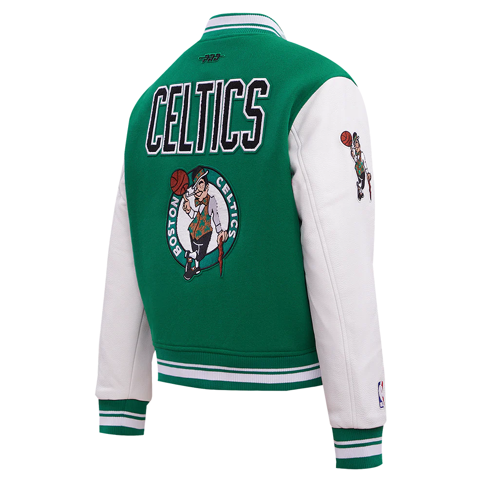 NBA BOSTON CELTICS RETRO CLASSIC WOMEN'S RIB WOOL VARSITY JACKET