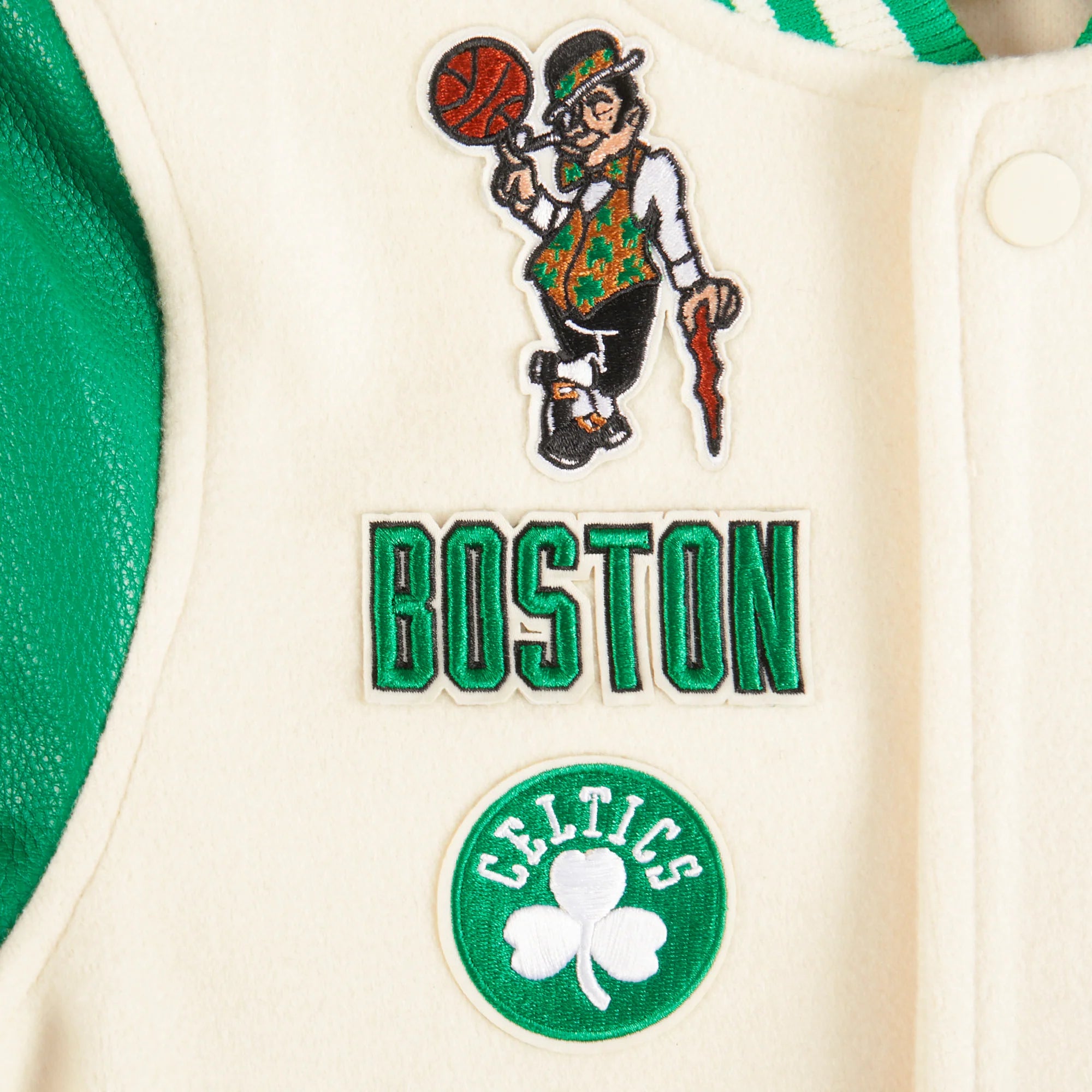 NBA BOSTON CELTICS RETRO CLASSIC LITTLE BOYS RIB WOOL VARSITY JACKET