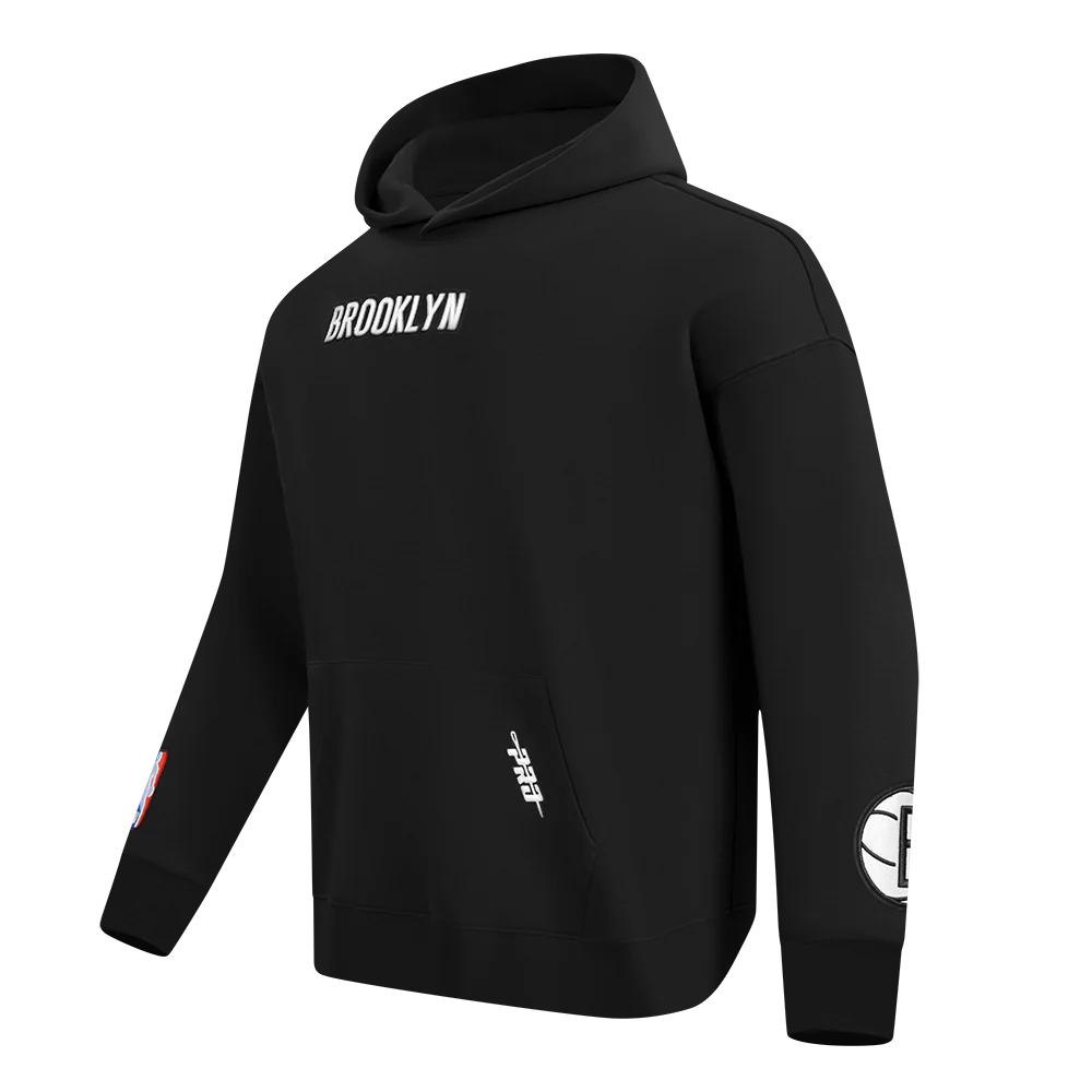 NBA BROOKLYN NETS WINGSPAN MEN'S DROP SHOULDER FLEECE PULLOVER HOODIE