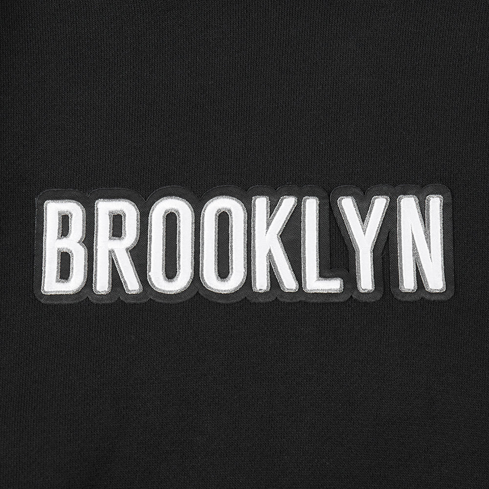 NBA BROOKLYN NETS WINGSPAN MEN'S DROP SHOULDER FLEECE PULLOVER HOODIE