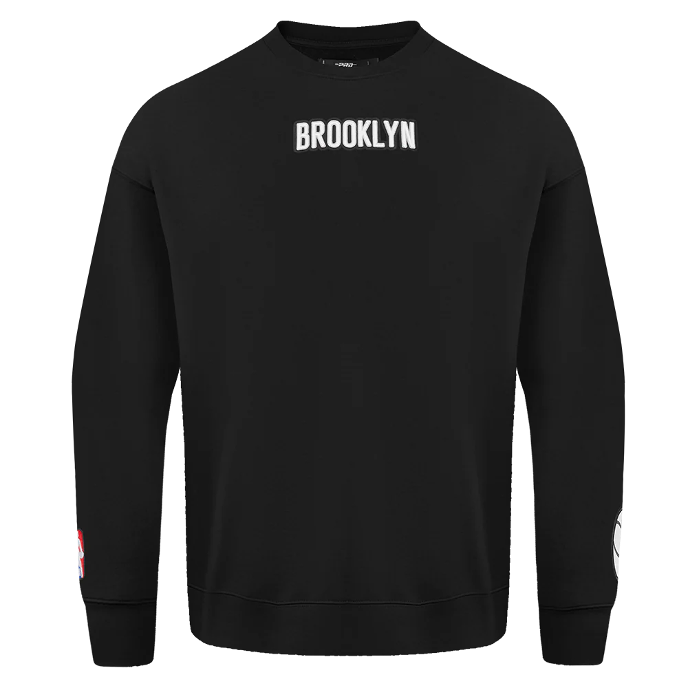NBA BROOKLYN NETS WINGSPAN MEN'S DROP SHOULDER FLEECE CREWNECK