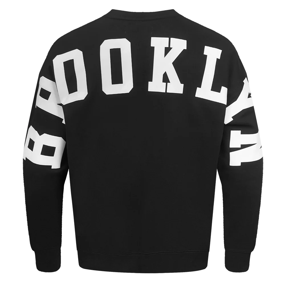 NBA BROOKLYN NETS WINGSPAN MEN'S DROP SHOULDER FLEECE CREWNECK