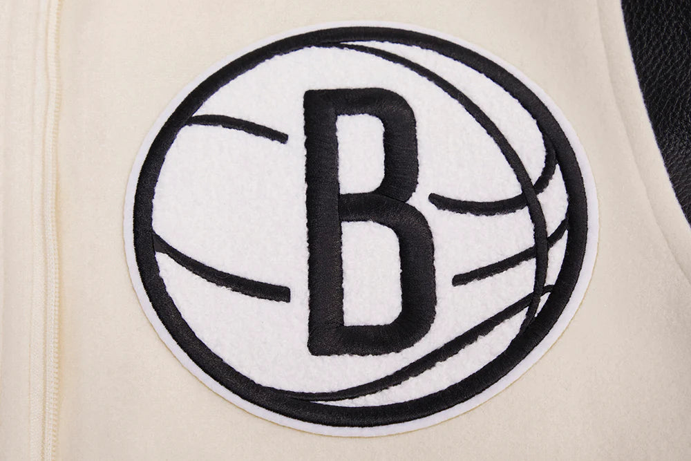 NBA BROOKLYN NETS RETRO CLASSIC MEN'S RIB WOOL VARSITY JACKET