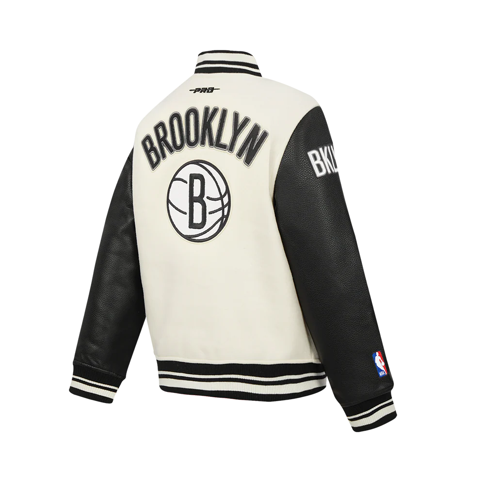 NBA BROOKLYN NETS RETRO CLASSIC BIG BOYS RIB WOOL VARSITY JACKET
