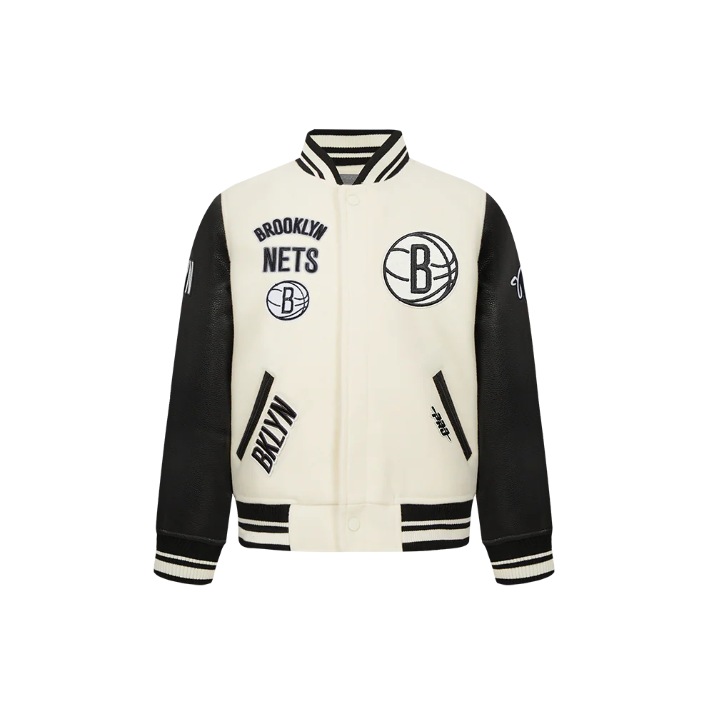 NBA BROOKLYN NETS RETRO CLASSIC LITTLE BOYS RIB WOOL VARSITY JACKET