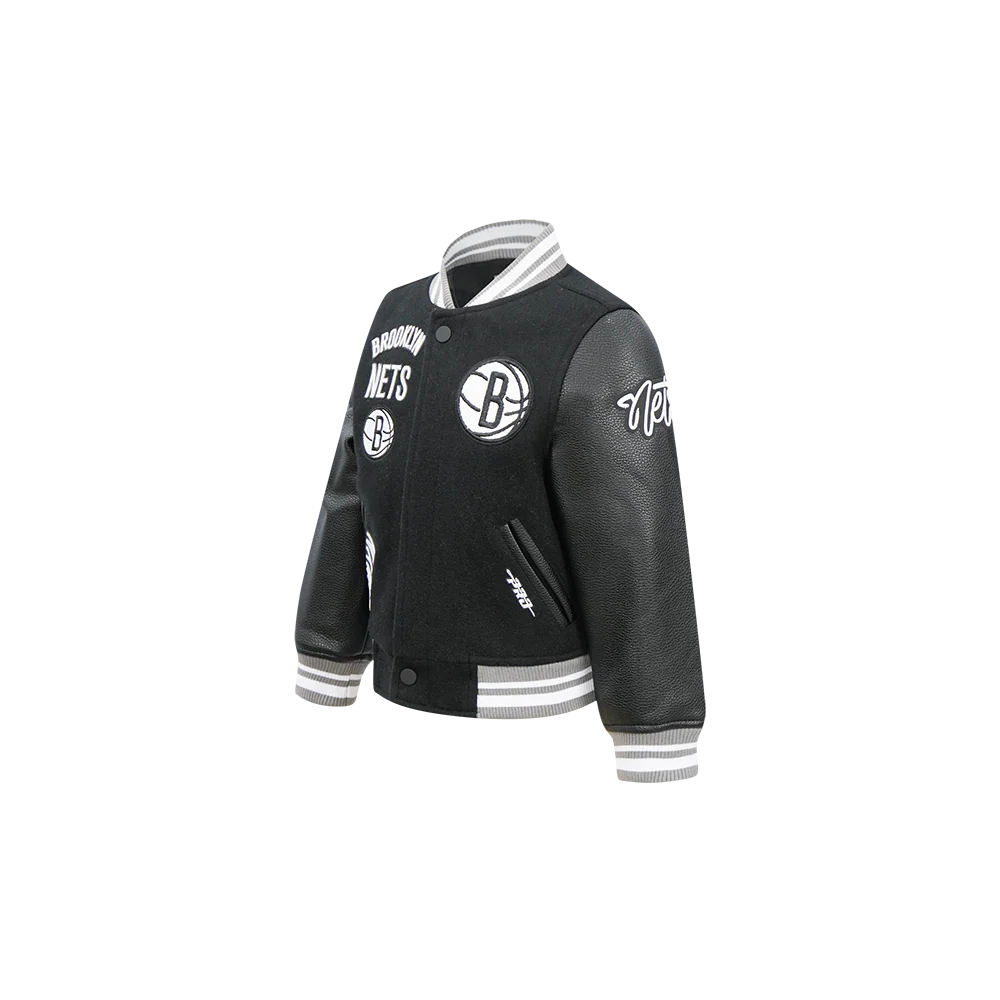 NBA BROOKLYN NETS RETRO CLASSIC TODDLER BOYS RIB WOOL VARSITY JACKET