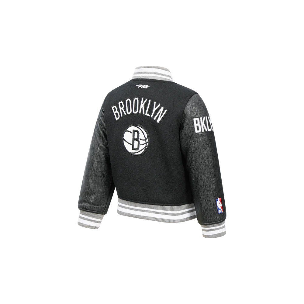 NBA BROOKLYN NETS RETRO CLASSIC TODDLER BOYS RIB WOOL VARSITY JACKET