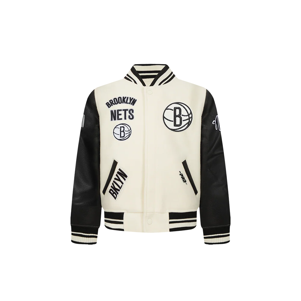 NBA BROOKLYN NETS RETRO CLASSIC TODDLER BOYS RIB WOOL VARSITY JACKET