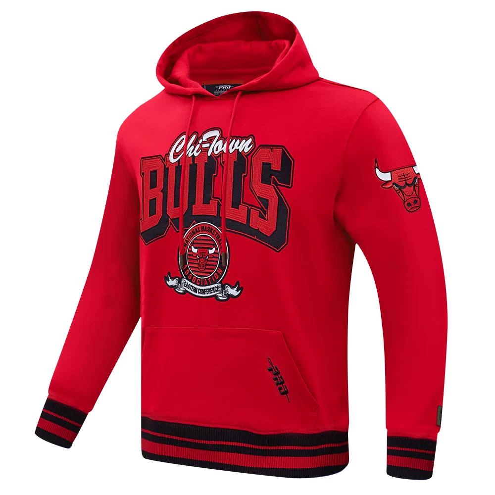 NBA CHICAGO BULLS TEAM BADGE MEN'S RIB FLC PO HOODIE