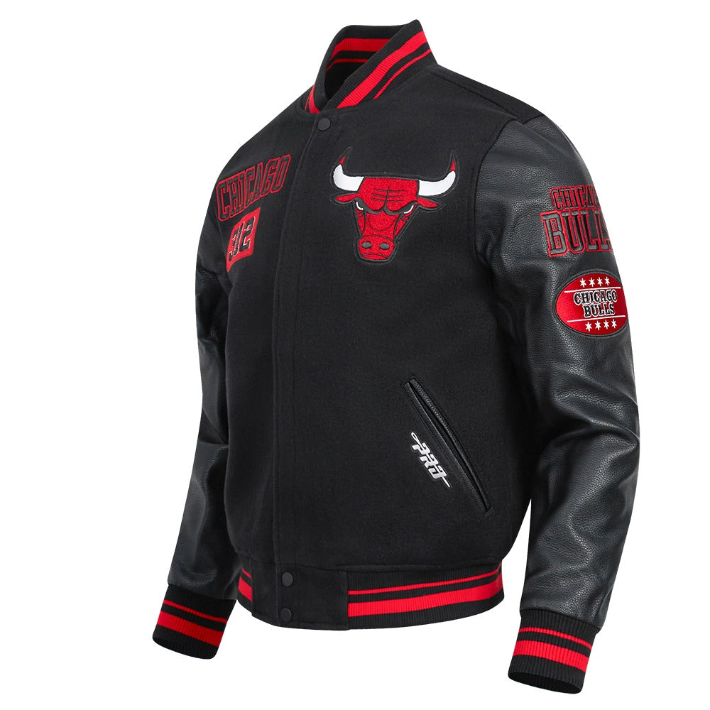 CHICAGO BULLS AREA CODE M RIB WOOL VARSITY JACKET