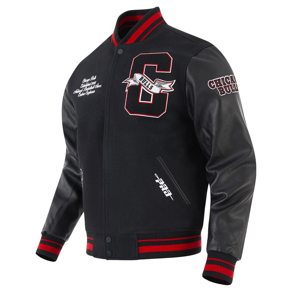 CHICAGO BULLS TEAM PENNANTS M RIB WOOL VARSITY JACKET