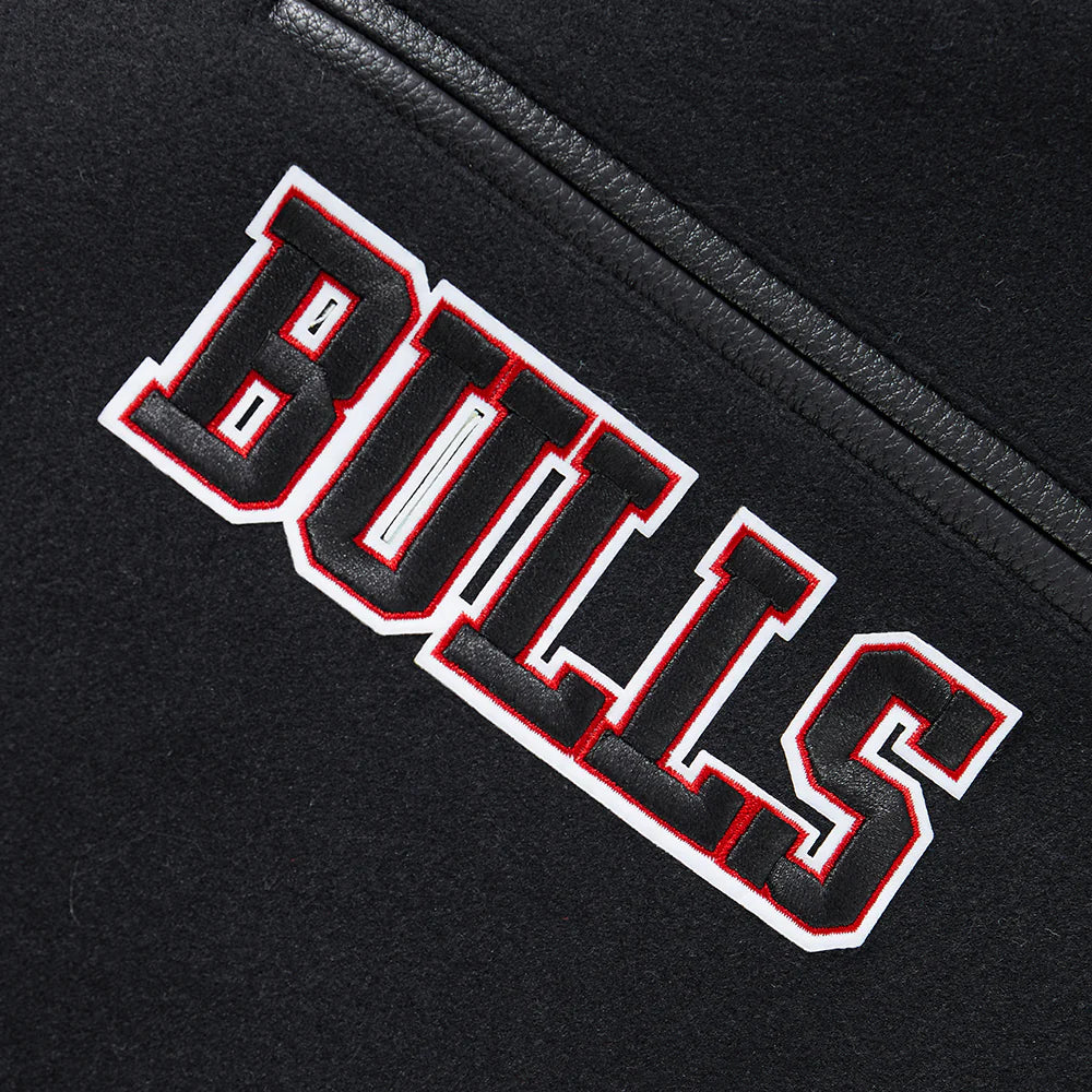 NBA CHICAGO BULLS TEAM PENNANTS MEN'S RIB WOOL VARSITY JACKET