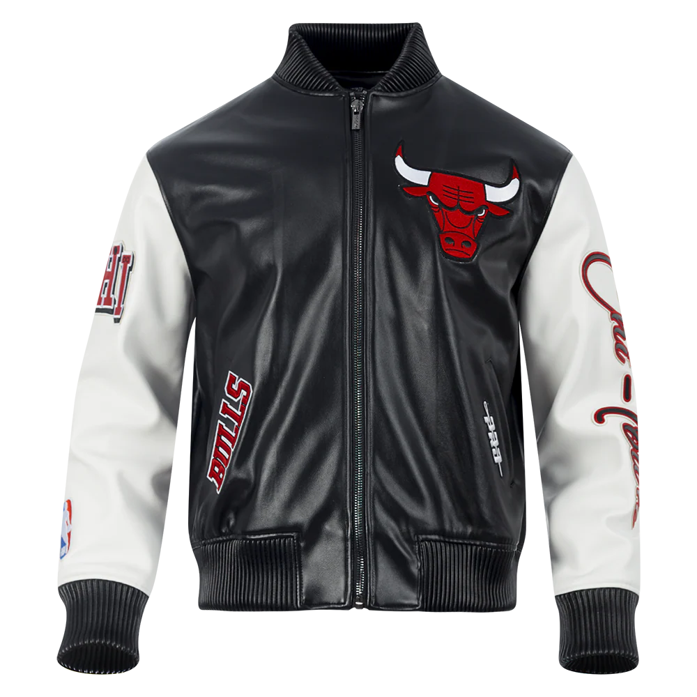 NBA CHICAGO BULLS CITY SIGNATURE MEN'S LEATHER VARSITY JACKET
