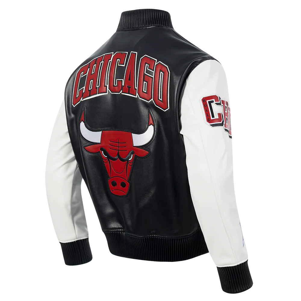 NBA CHICAGO BULLS CITY SIGNATURE MEN'S LEATHER VARSITY JACKET