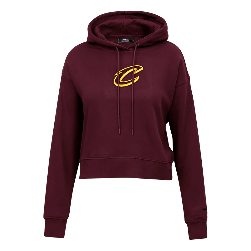 NBA CLEVELAND CAVALIERS CLASSIC WOMEN'S CROPPED PULLOVER HOODIE