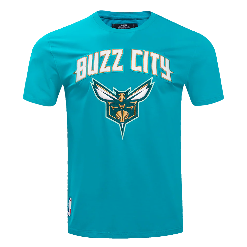 NBA CHARLOTTE HORNETS MEN'S CHEST BUZZ CITY TEE