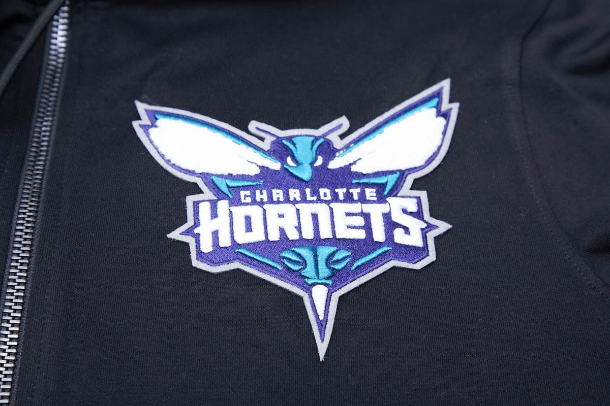 NBA CHARLOTTE HORNETS CLASSIC CHENILLE MEN'S FULL ZIP PULLOVER HOODIE