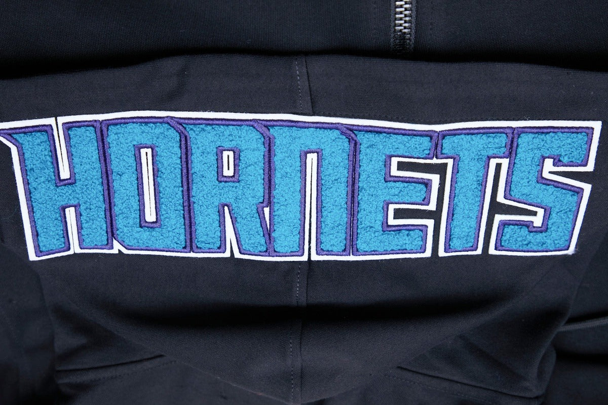 NBA CHARLOTTE HORNETS CLASSIC CHENILLE MEN'S FULL ZIP PULLOVER HOODIE