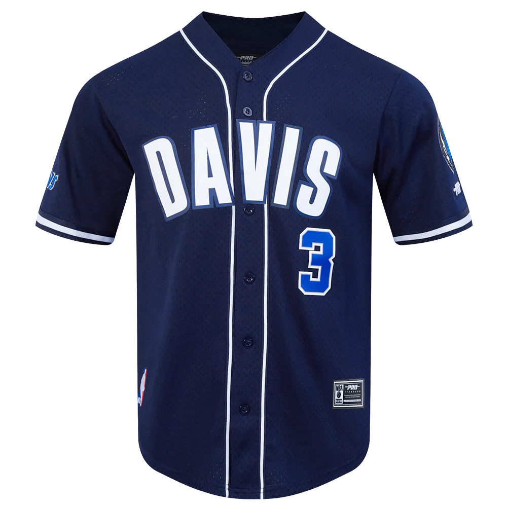 NBA DALLAS MAVERICKS ANTHONY DAVIS #3 CLASSIC MESH PNN MEN'S MESH BUTTON DOWN SHIRT