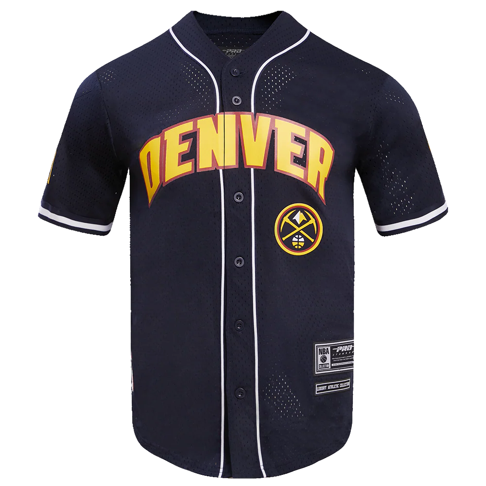 NBA DENVER NUGGETS CLASSIC MEN'S MESH BUTTON DOWN JERSEY